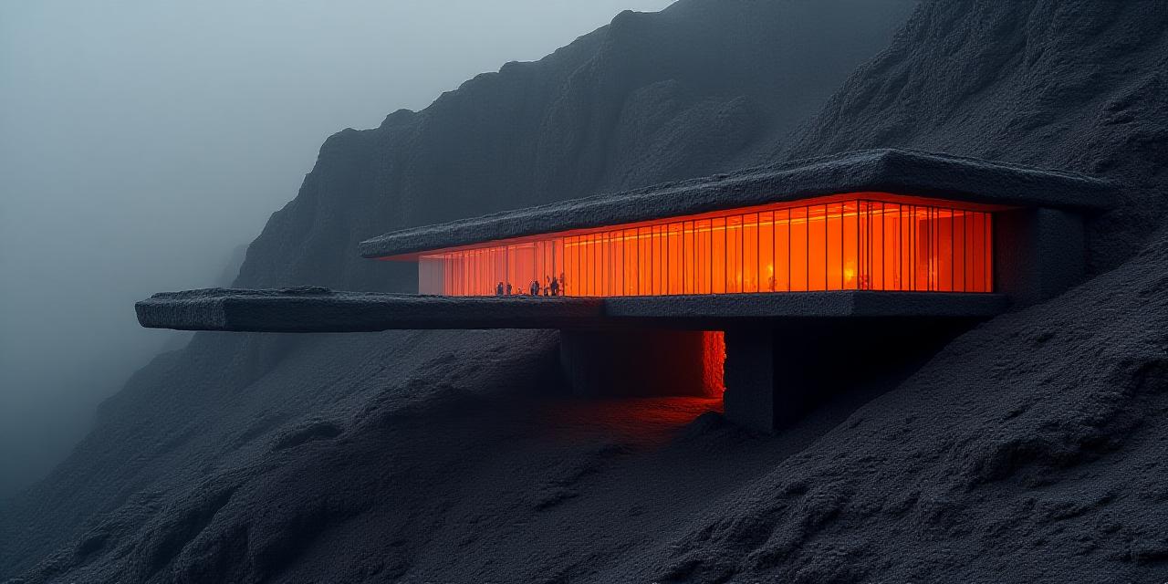 Abstract volcanic landscape representing data security